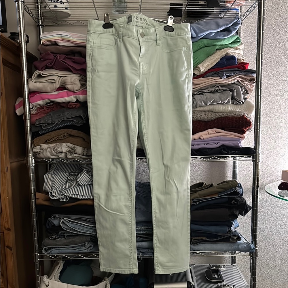 SKINN Green Skinny Jeans Full-Length Denim